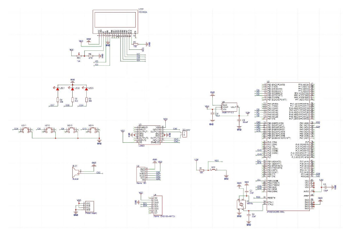 Circuit schematic for the environmental monitoring prototype