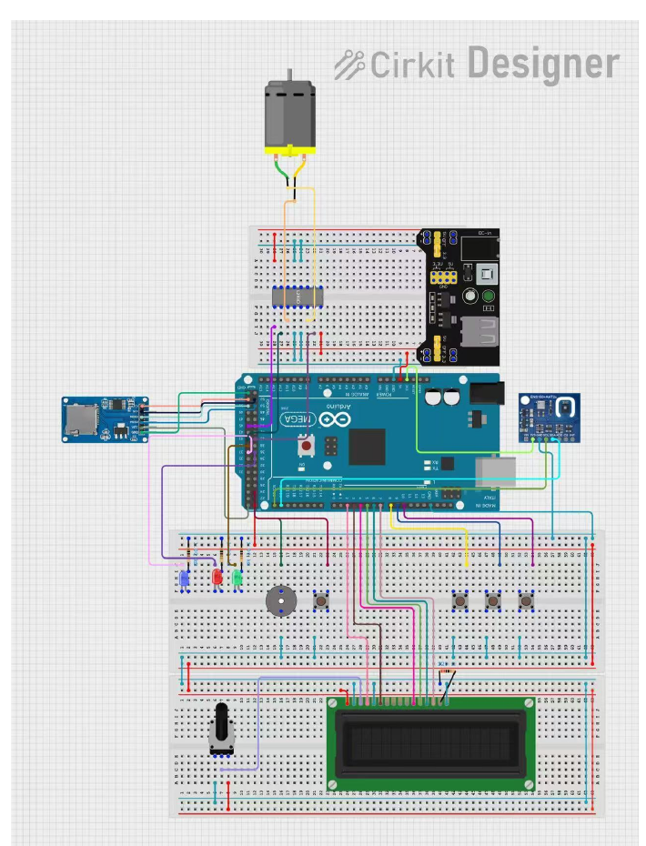 Detailed wiring layout for the Arduino-based environmental monitoring system