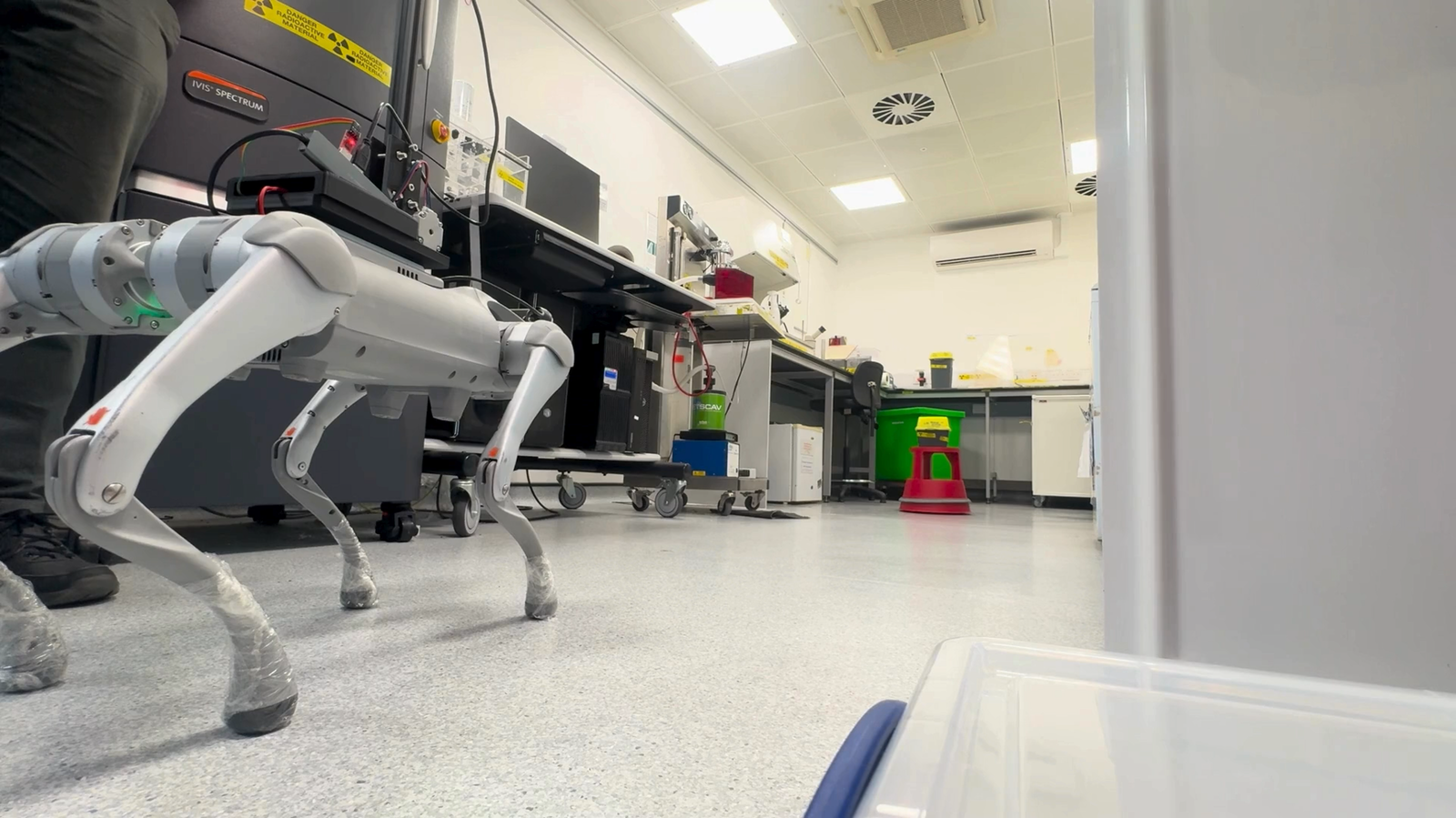 Unitree Go2 during supervised physical testing for the Summer radiation survey project